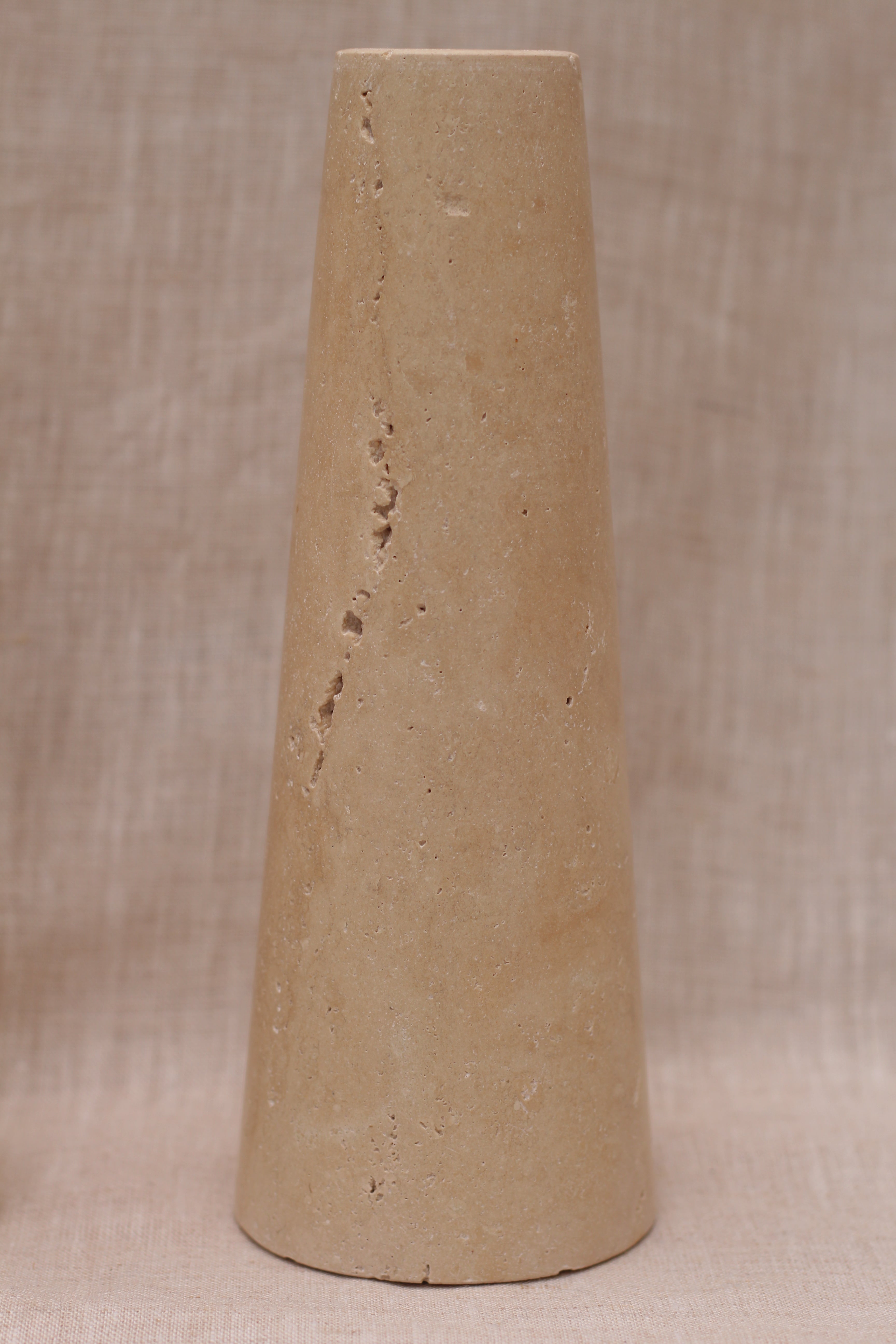 Argyll Travertine Conical Shaped Candlestick Holder