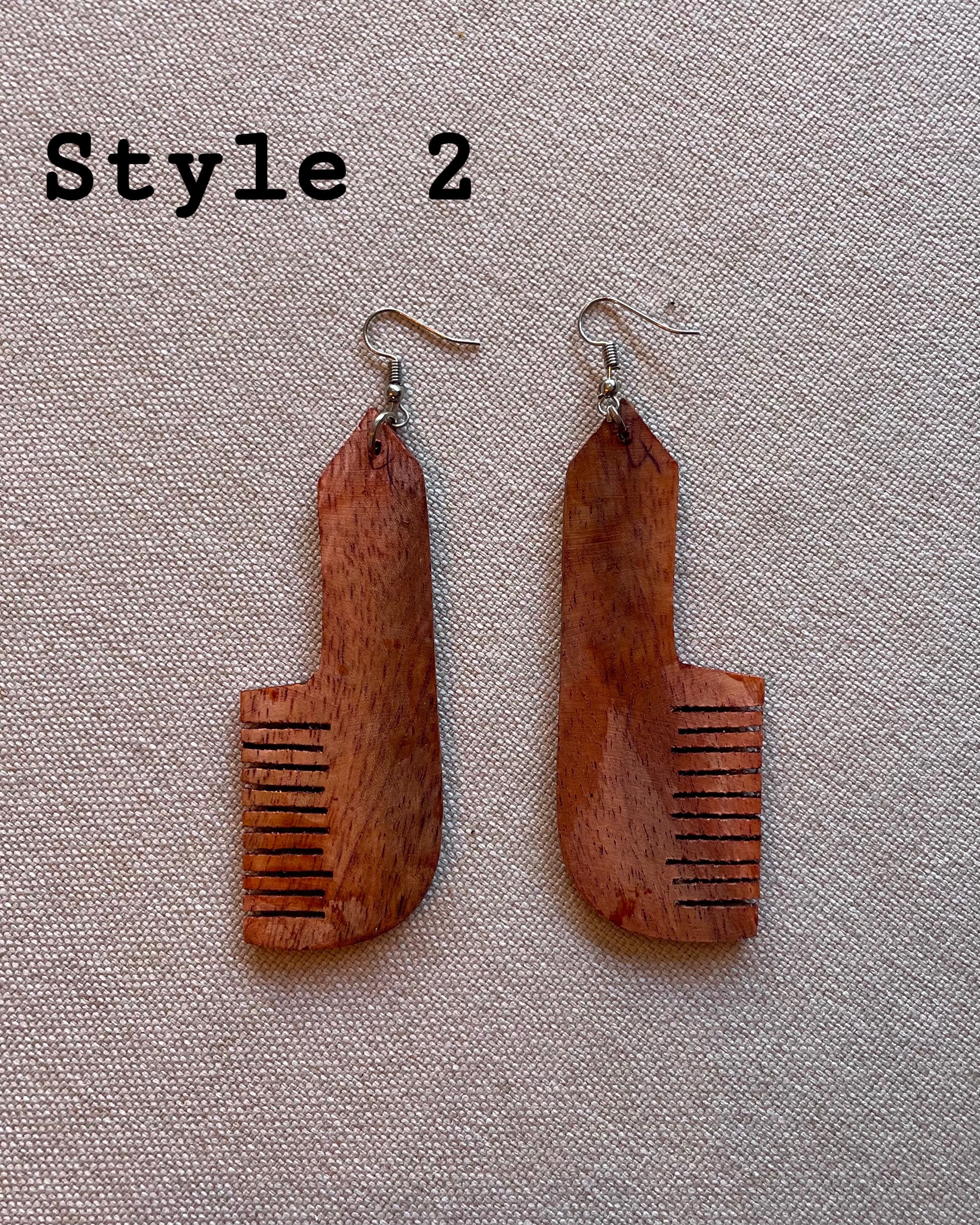 Wooden Comb Earrings