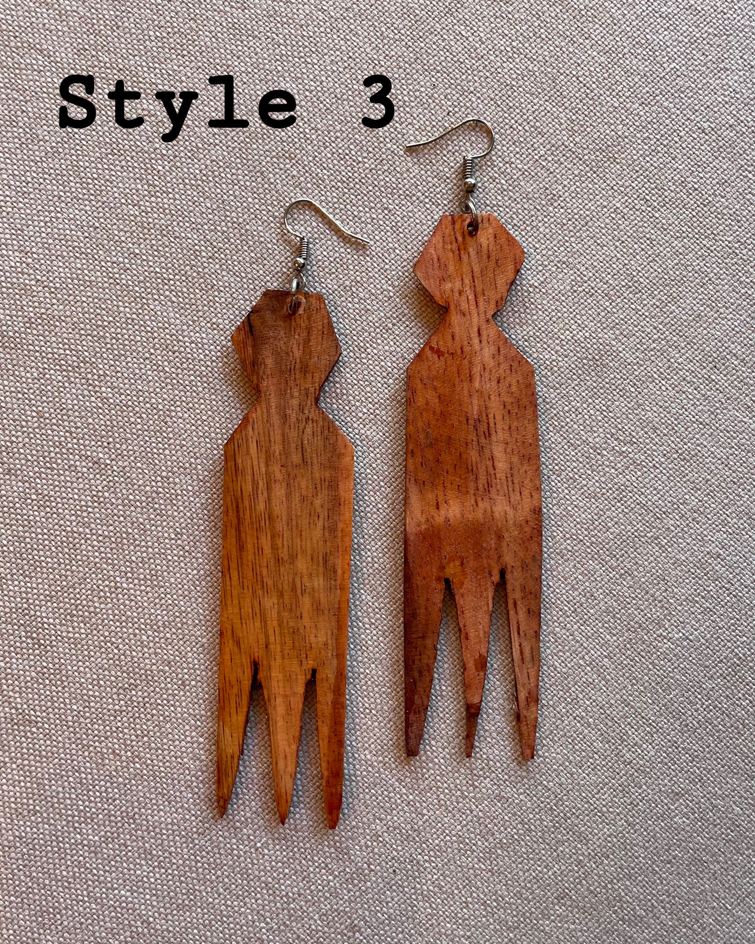 Wooden Comb Earrings