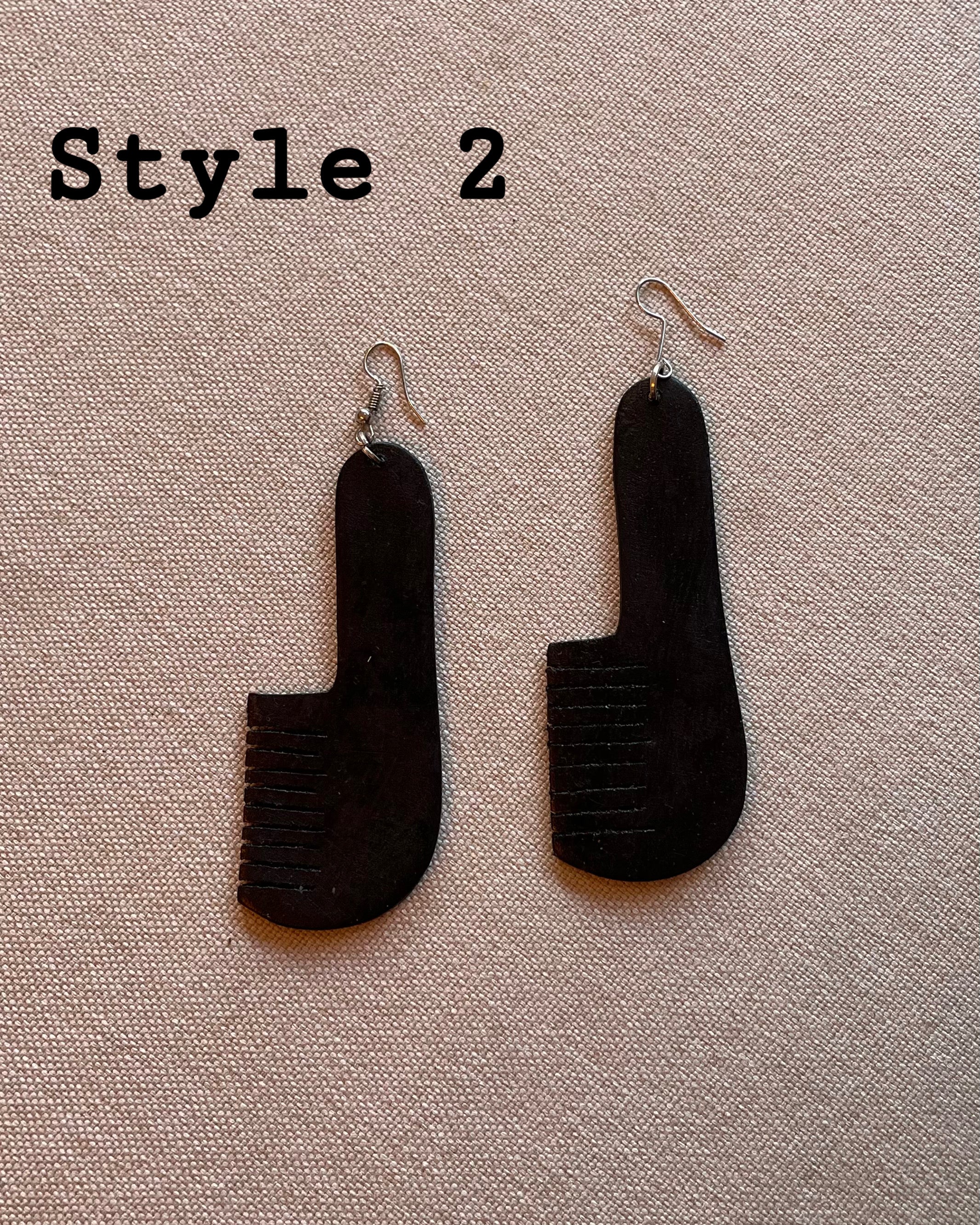 Wooden Comb Earrings