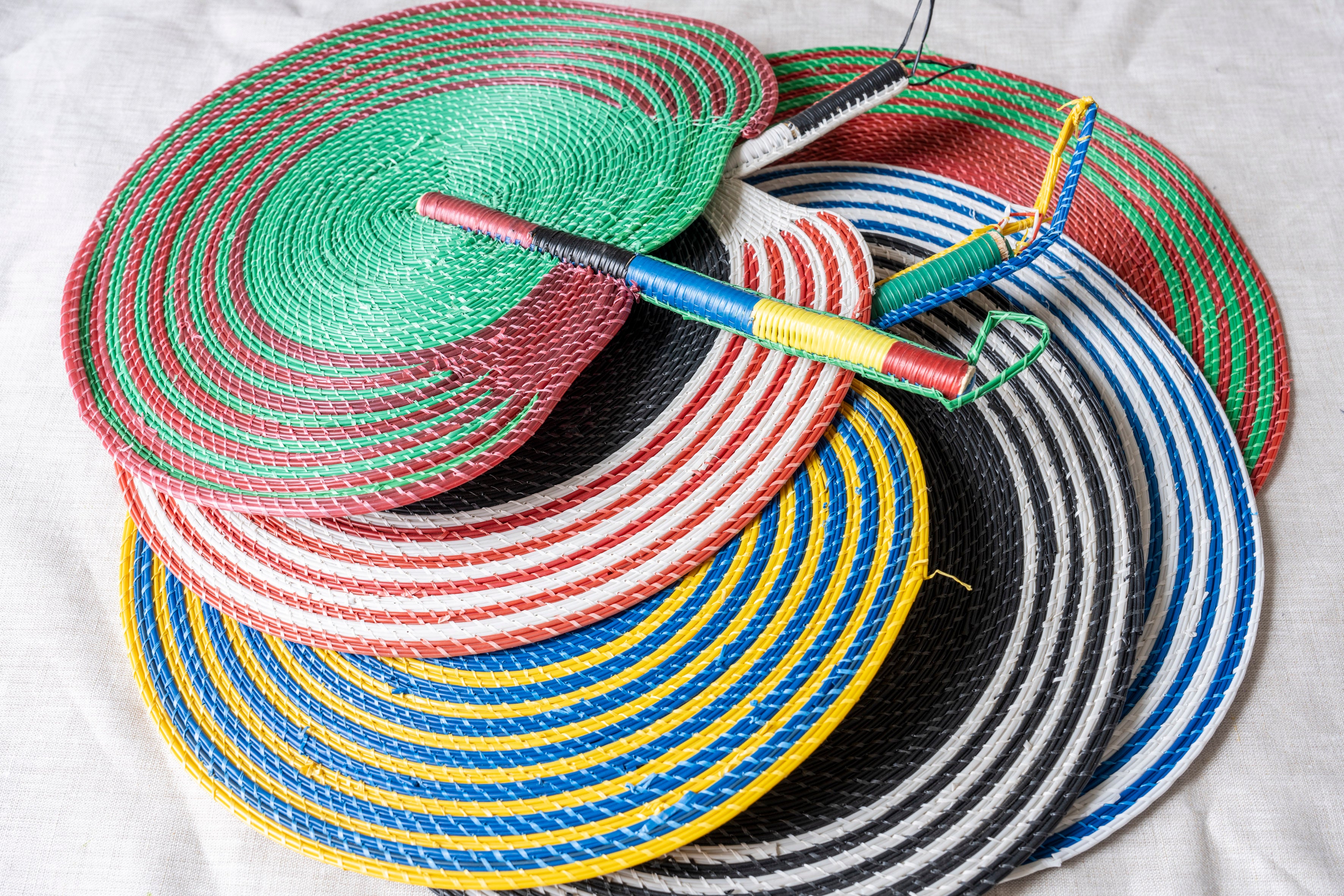 African Straw Hand Fans