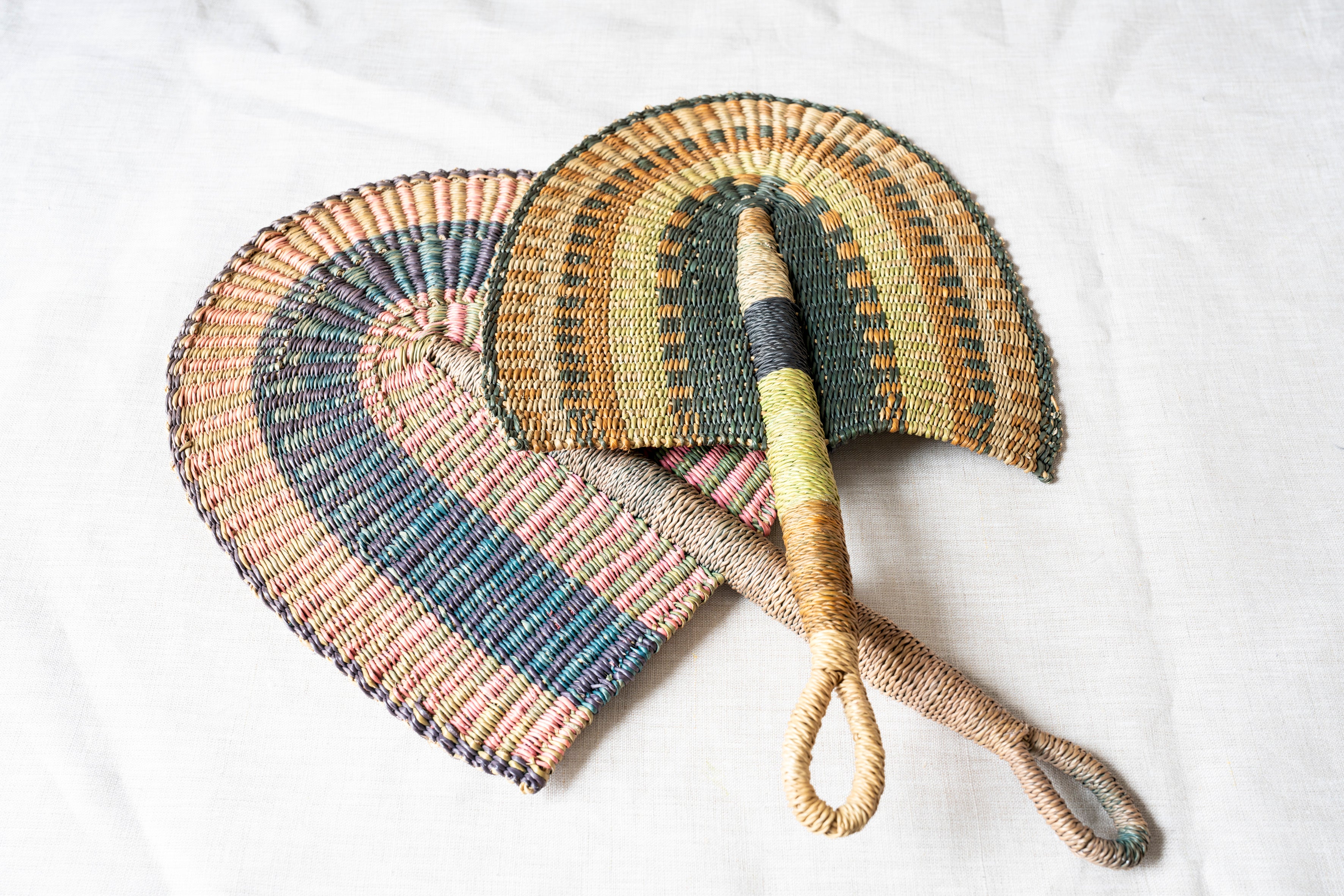 African Straw Hand Fans