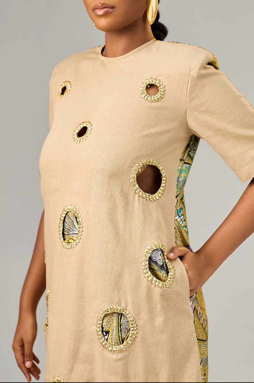 Eyelet Shift Dress
