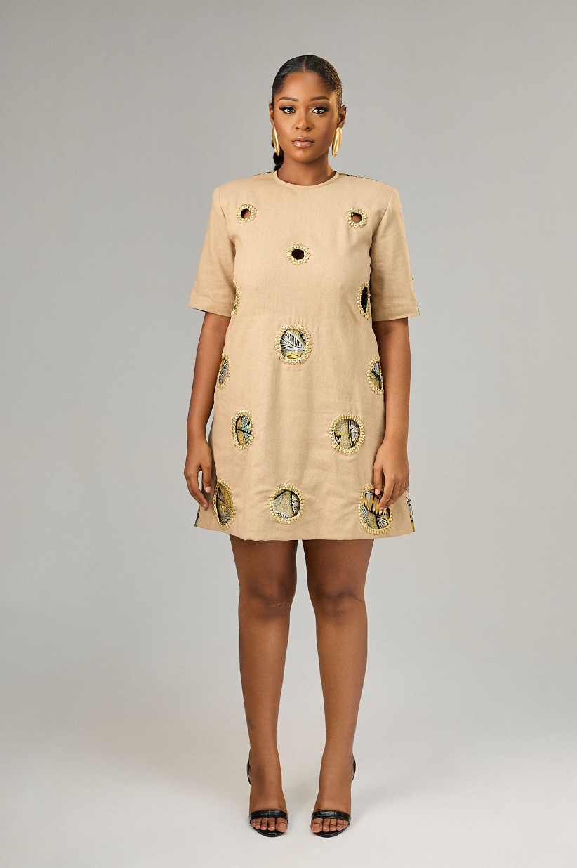 Eyelet Shift Dress