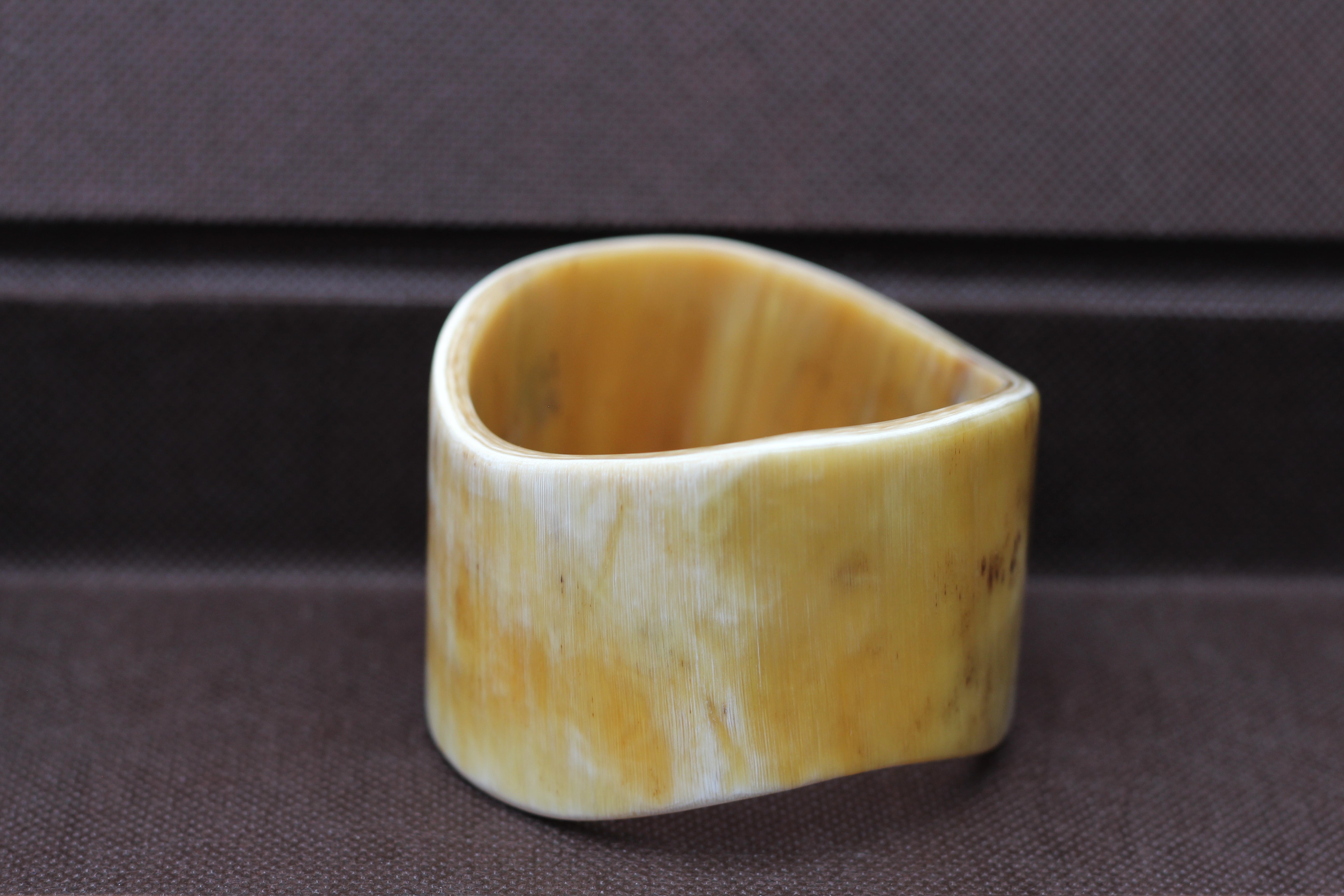 Irregular White Horn Statement Bangle