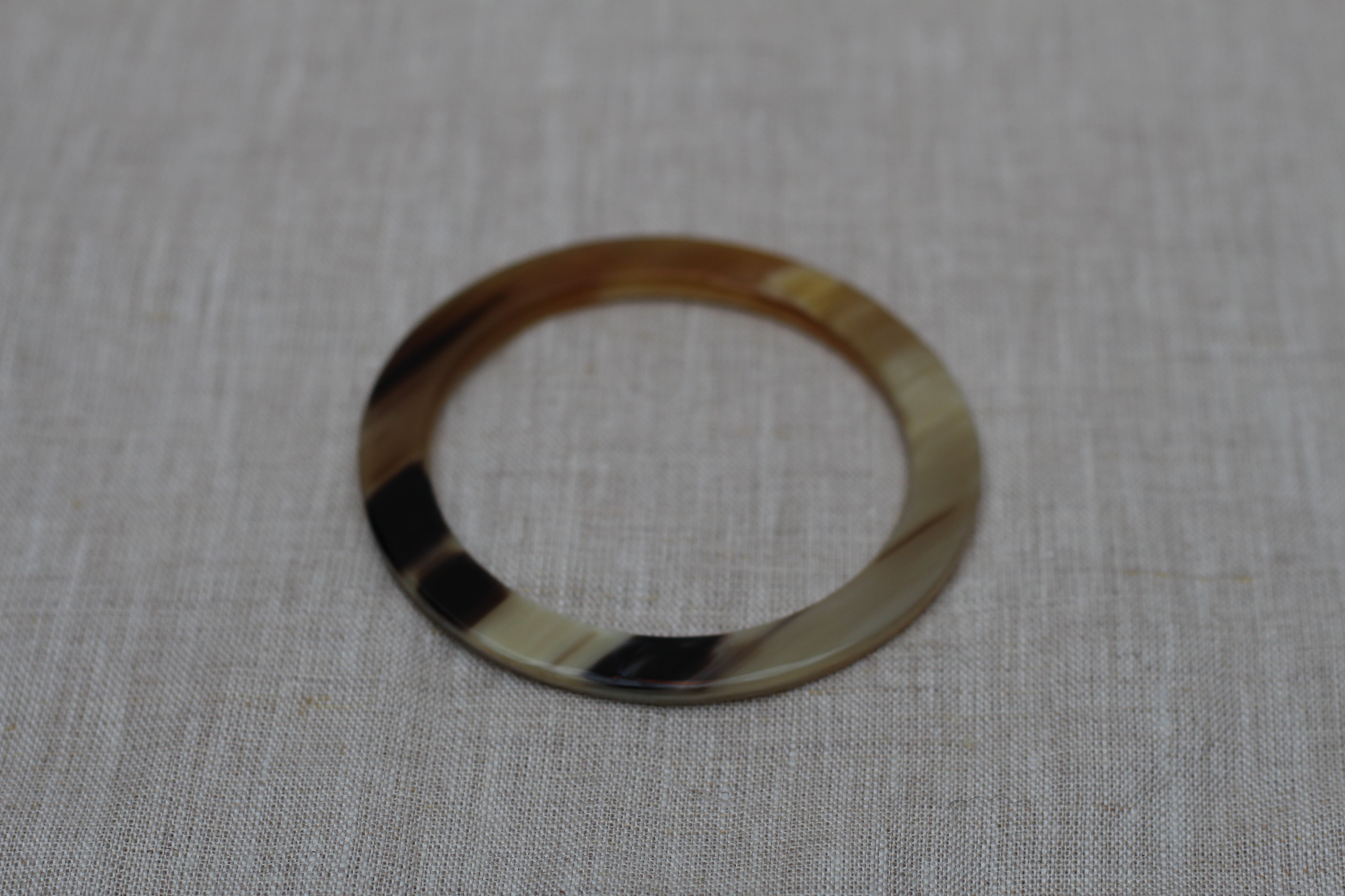 Slim White Natural Horn Bangle Bracelet