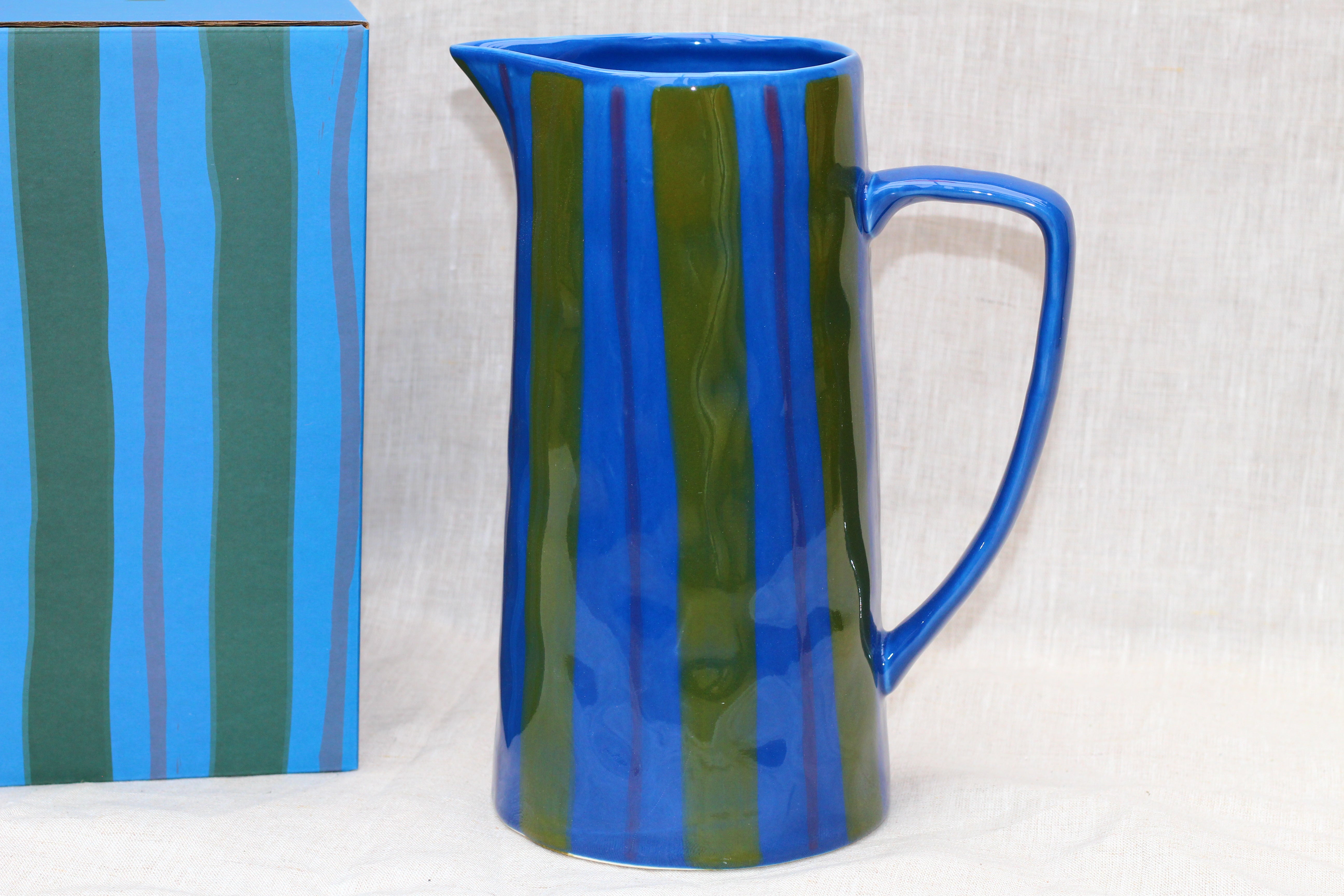 Blue/Green Striped Jug