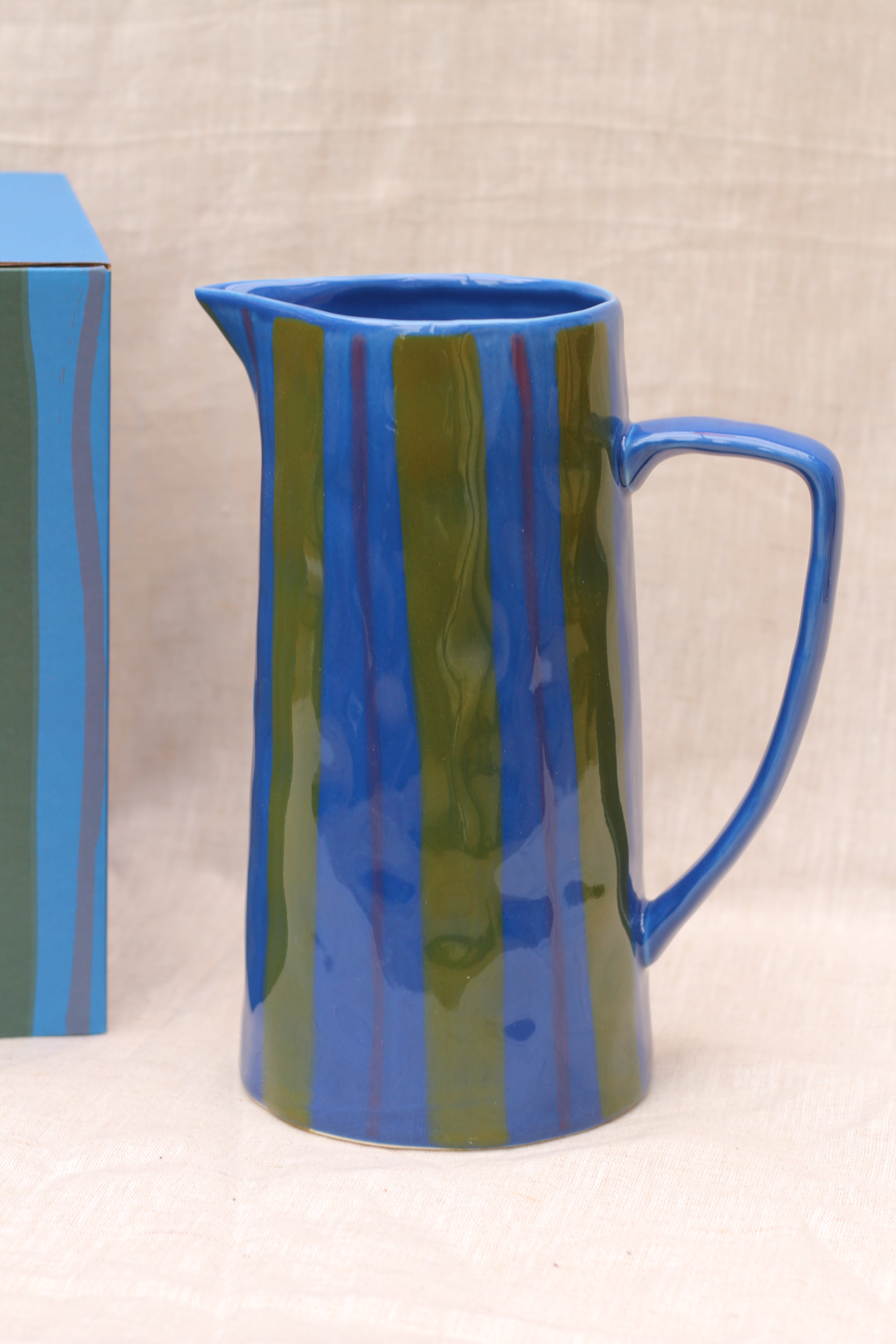 Blue/Green Striped Jug