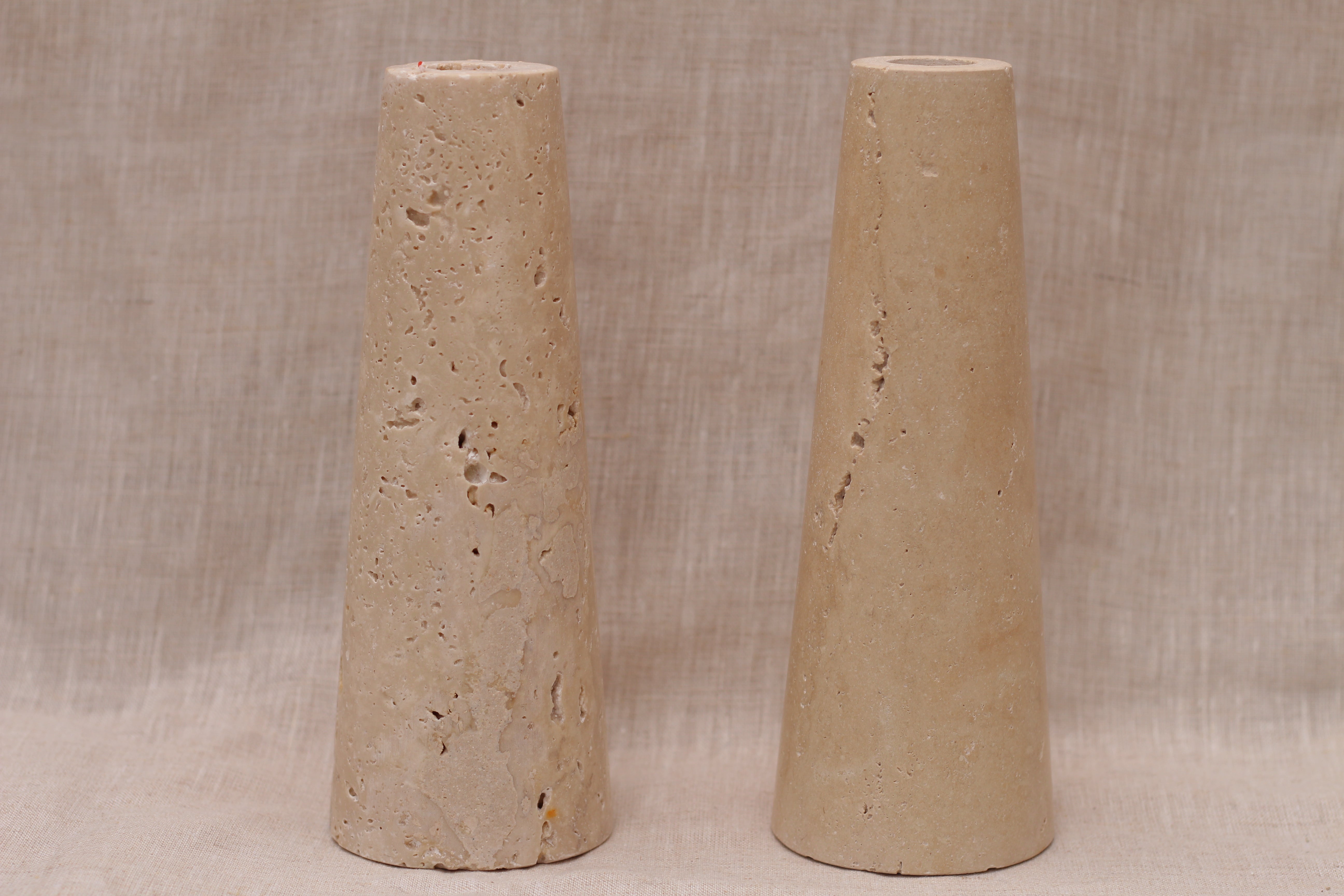 Argyll Travertine Conical Shaped Candlestick Holder