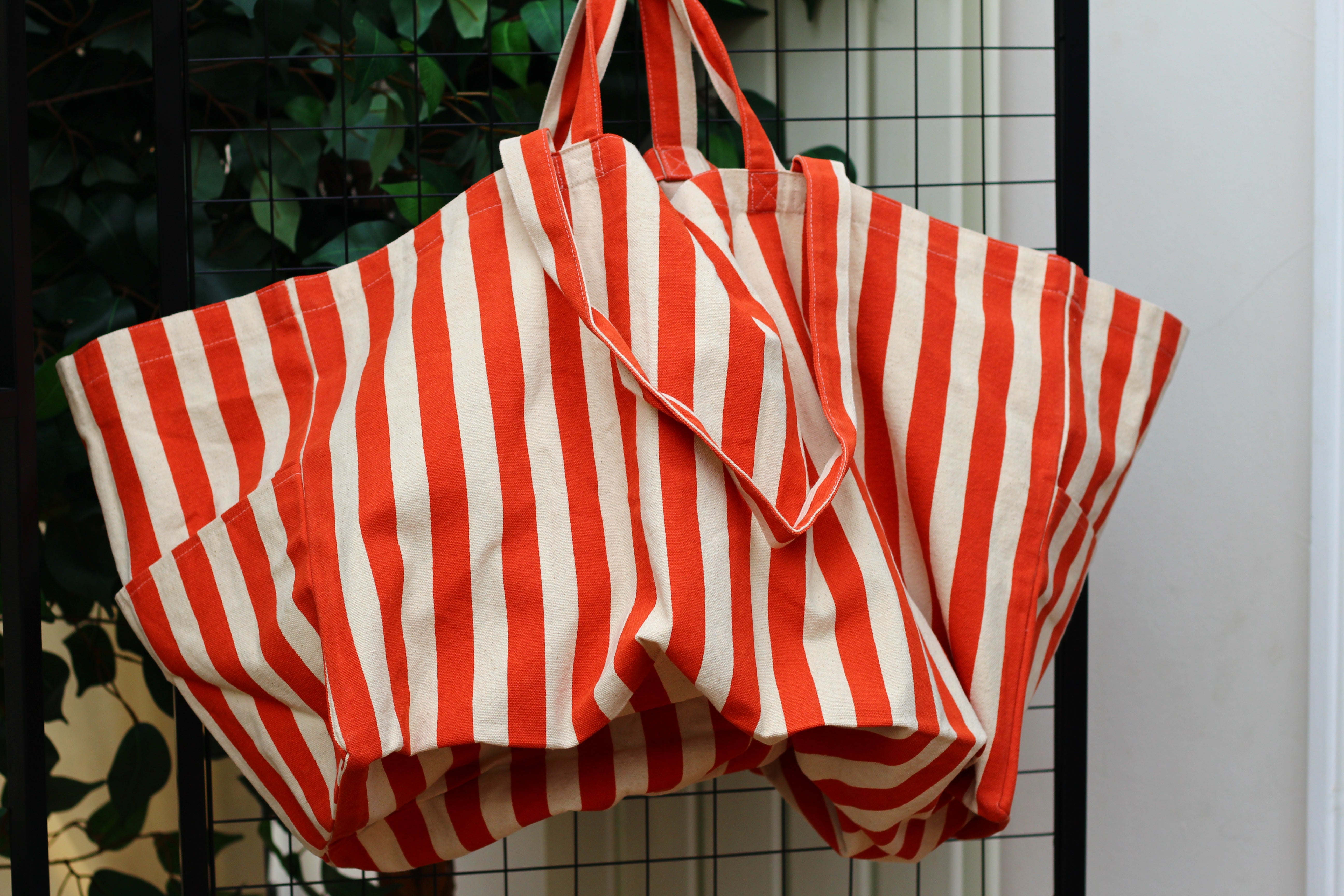 Large Striped Tote Bag